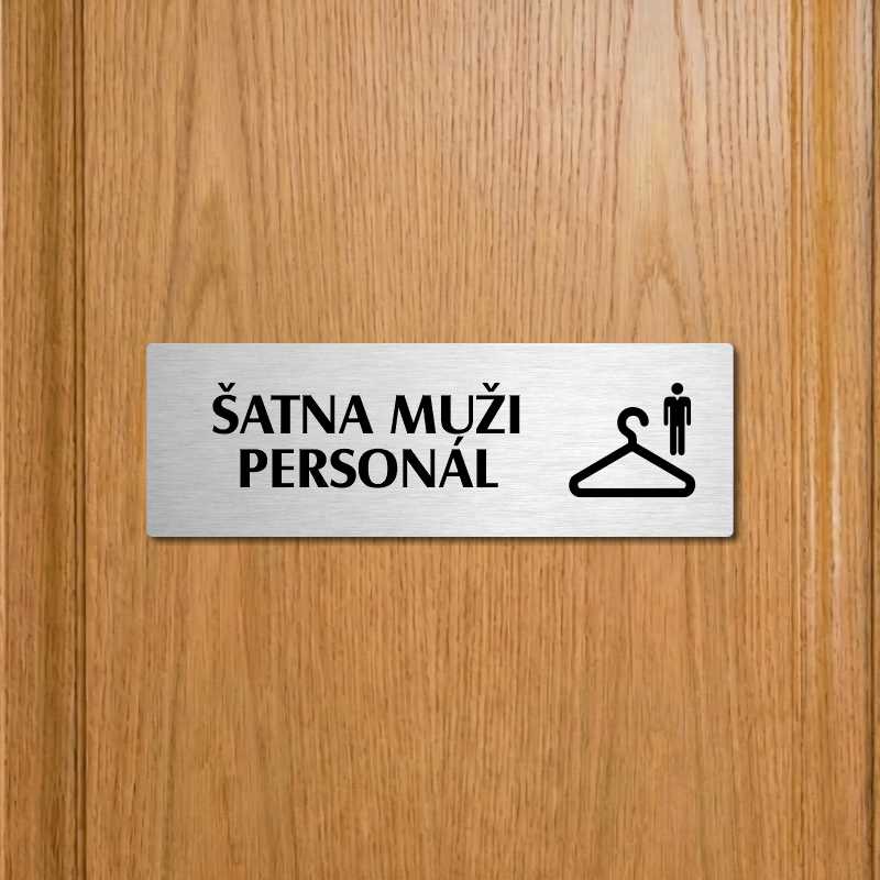 Šatna muži personál, 240x79mm, stříbrná popiska 